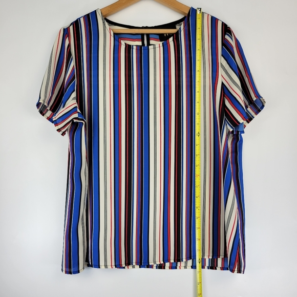 W5 Anthropologie Womens Vertical Striped Button Keyhole Back Blouse Size Large - Picture 5 of 11